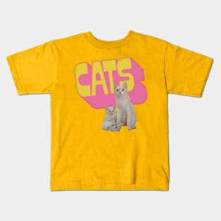 Cute Retro Style Cat Lover Design Kids T-Shirt